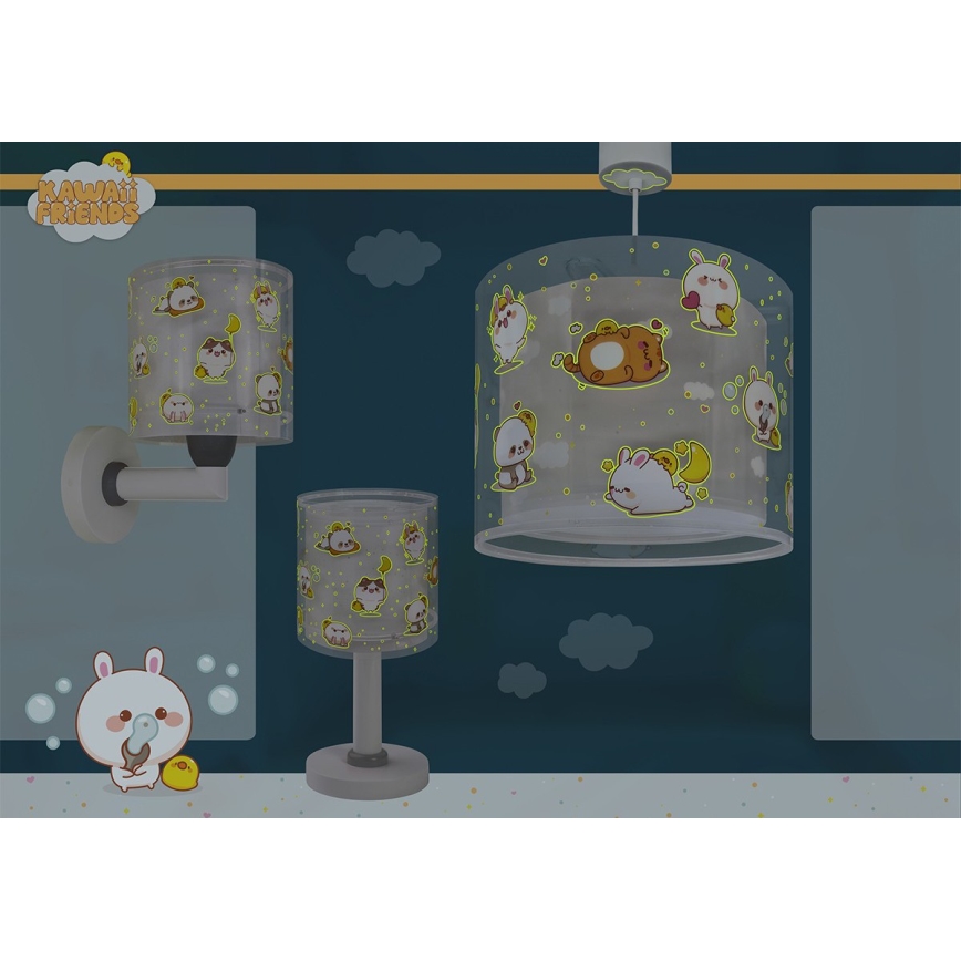 Dalber 41762E - Dečiji luster KAWAII FRIENDS 1xE27/15W/230V siva