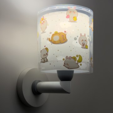 Dalber 41769E - Dečija zidna lampa KAWAII FRIENDS 1xE27/15W/230V siva