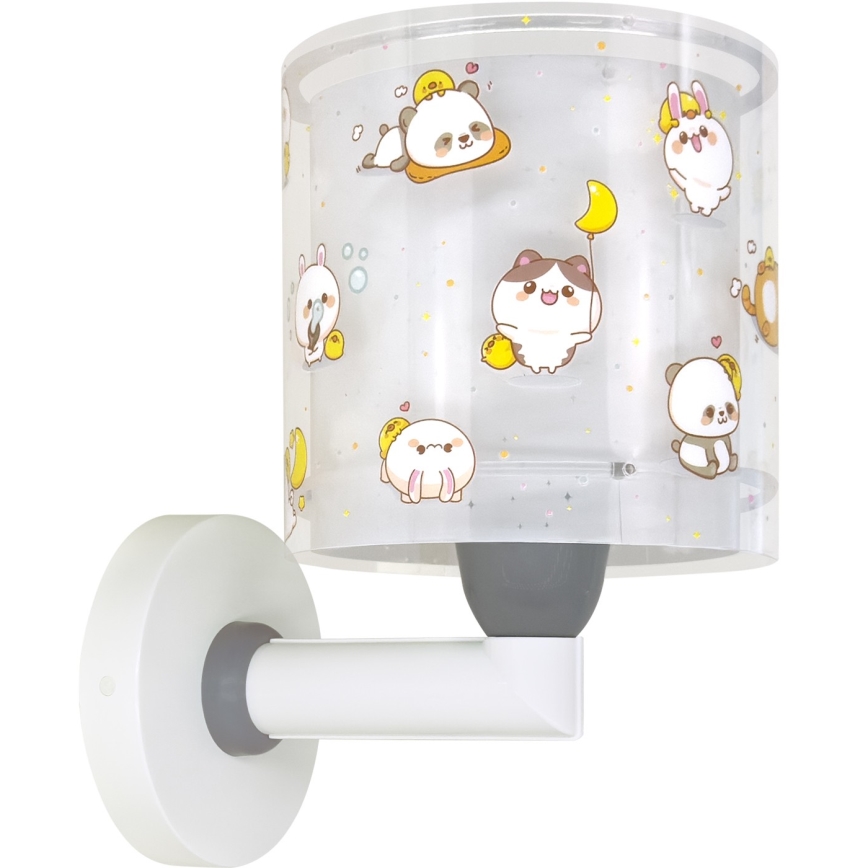 Dalber 41769E - Dečija zidna lampa KAWAII FRIENDS 1xE27/15W/230V siva