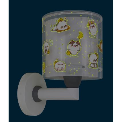 Dalber 41769E - Dečija zidna lampa KAWAII FRIENDS 1xE27/15W/230V siva