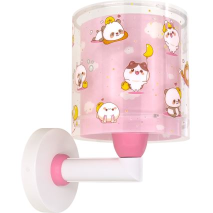 Dalber 41769S - Dečija zidna lampa KAWAII FRIENDS 1xE27/15W/230V ružičasta