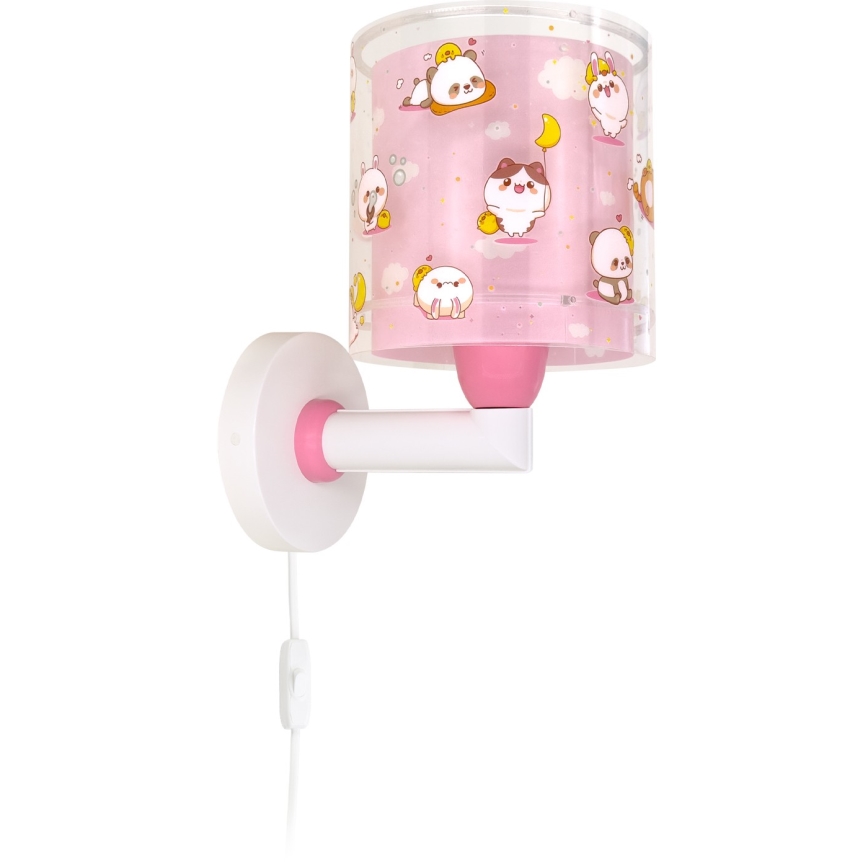 Dalber 41769S - Dečija zidna lampa KAWAII FRIENDS 1xE27/15W/230V ružičasta