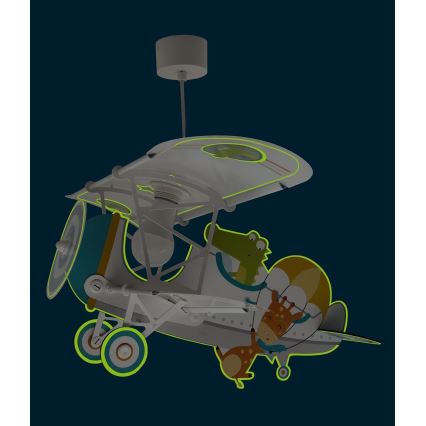 Dalber 54542 - Dečiji luster LITTLE CROCODILE 1xE27/15W/230V