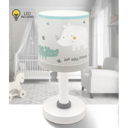 Dalber 60621N - LED dečija lampica RHINO&CROCO 1xG4/4W/230V siva