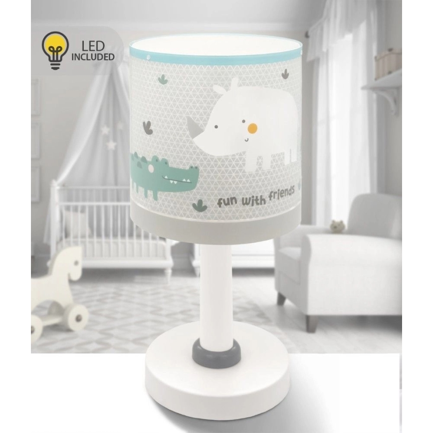 Dalber 60621N - LED dečija lampica RHINO&CROCO 1xG4/4W/230V siva