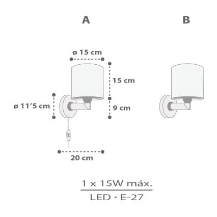 Dalber 60629 - Dečije zidno svetlo RHICO AND CROCO 1xE27/15W/230V