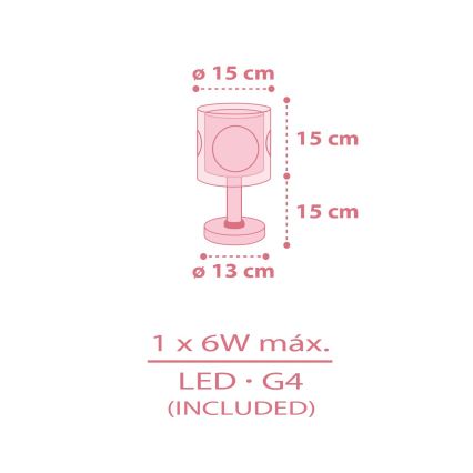 Dalber 60911 - LED dečija lampica PRINCESS DANCE 1xG4/4W/230V ružičasta