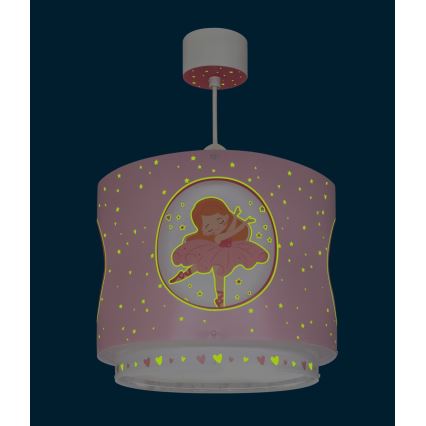 Dalber 60912 - Dečiji luster PRINCESS DANCE 1xE27/15W/230V ružičasta