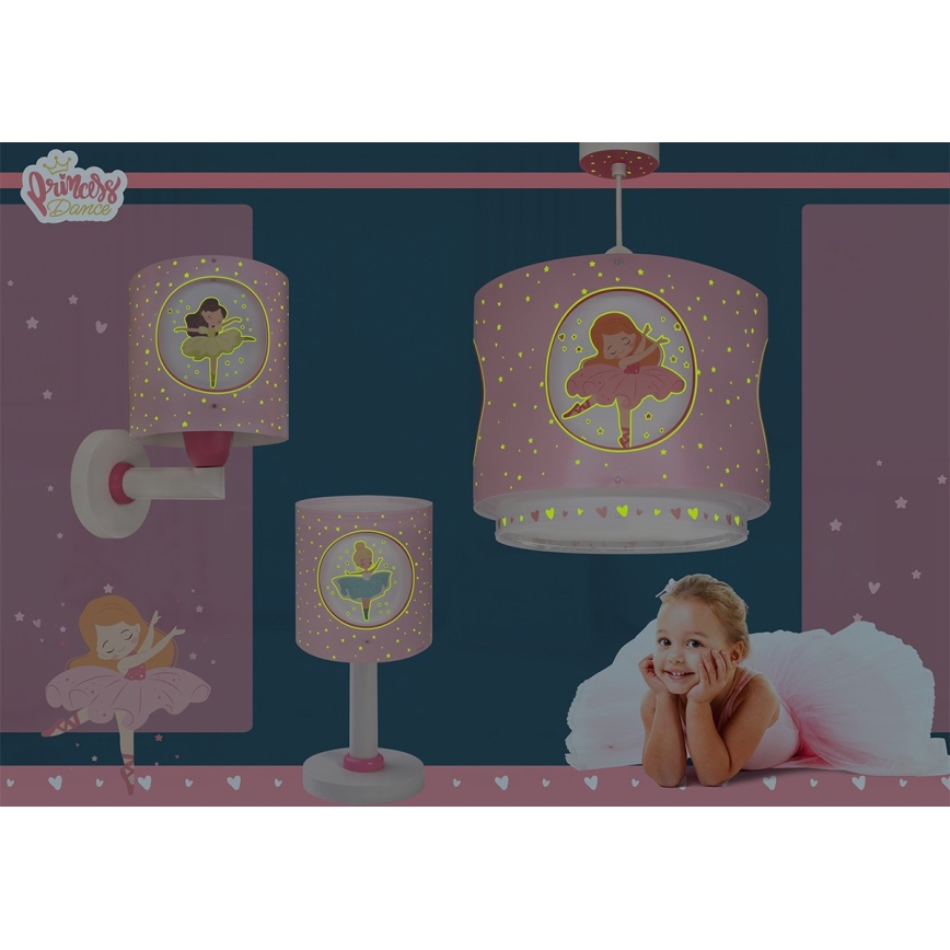 Dalber 60912 - Dečiji luster PRINCESS DANCE 1xE27/15W/230V ružičasta