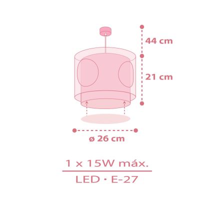 Dalber 60912 - Dečiji luster PRINCESS DANCE 1xE27/15W/230V ružičasta