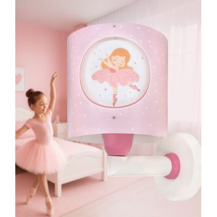Dalber 60919 - Dečija zidna lampa PRINCESS DANCE 1xE27/15W/230V ružičasta