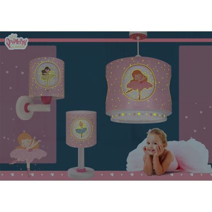 Dalber 60919 - Dečija zidna lampa PRINCESS DANCE 1xE27/15W/230V ružičasta