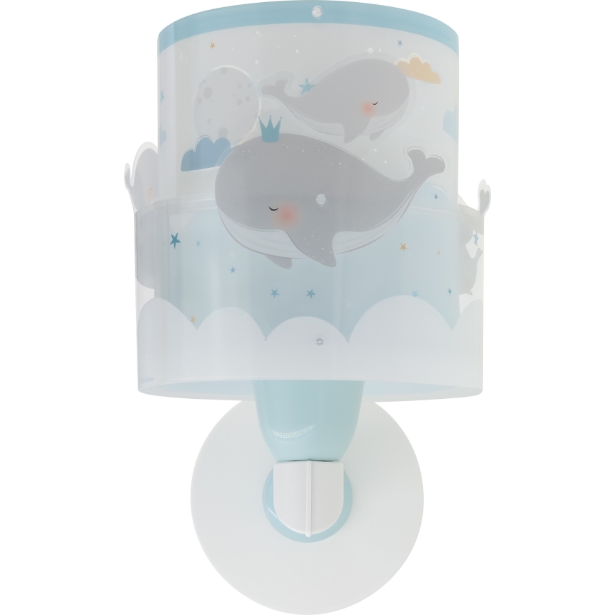 Dalber 61179T - Dečije zidno svetlo WHALE DREAMS 1xE27/15W/230V plava