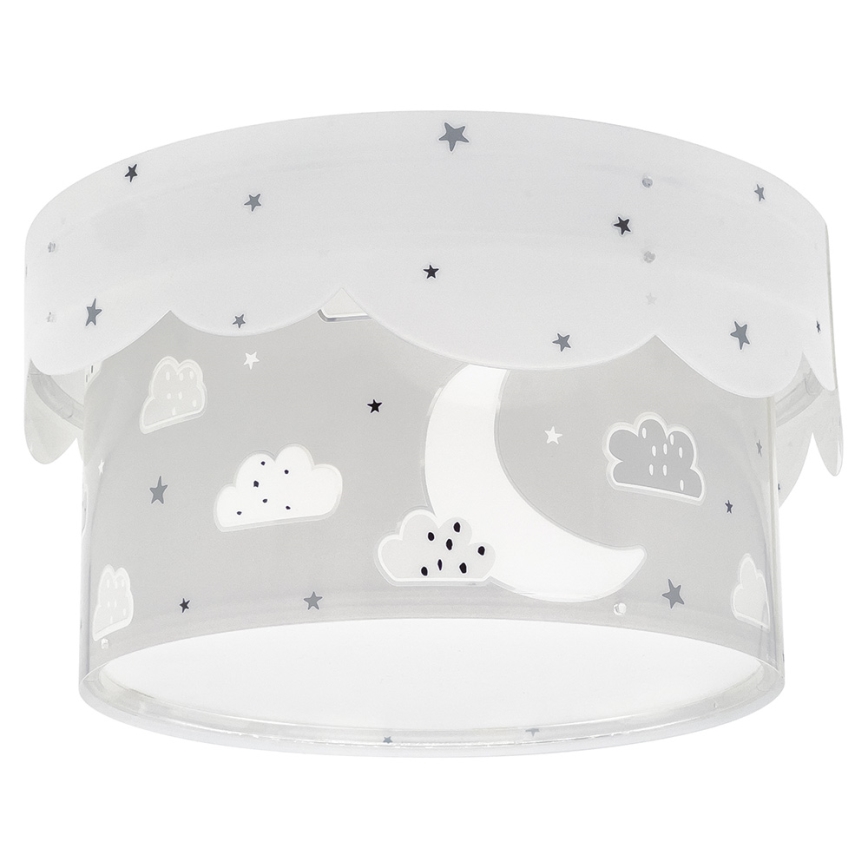 Dalber 61236E - Dečije plafonsko svetlo MOON 2xE27/60W/230V sivo