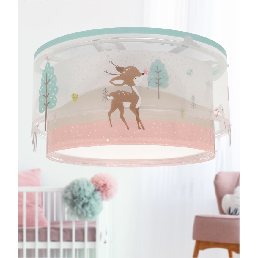 Dalber 61276 - Dečije plafonsko svetlo LOVING DEER 2xE27/15W/230V