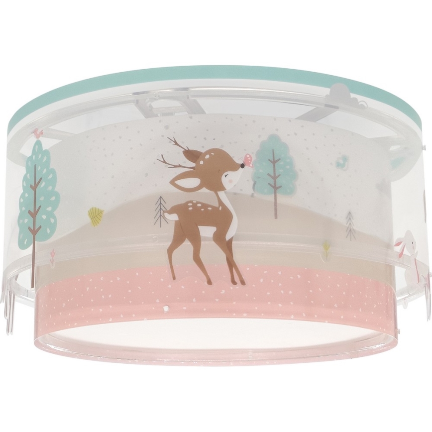 Dalber 61276 - Dečije plafonsko svetlo LOVING DEER 2xE27/15W/230V