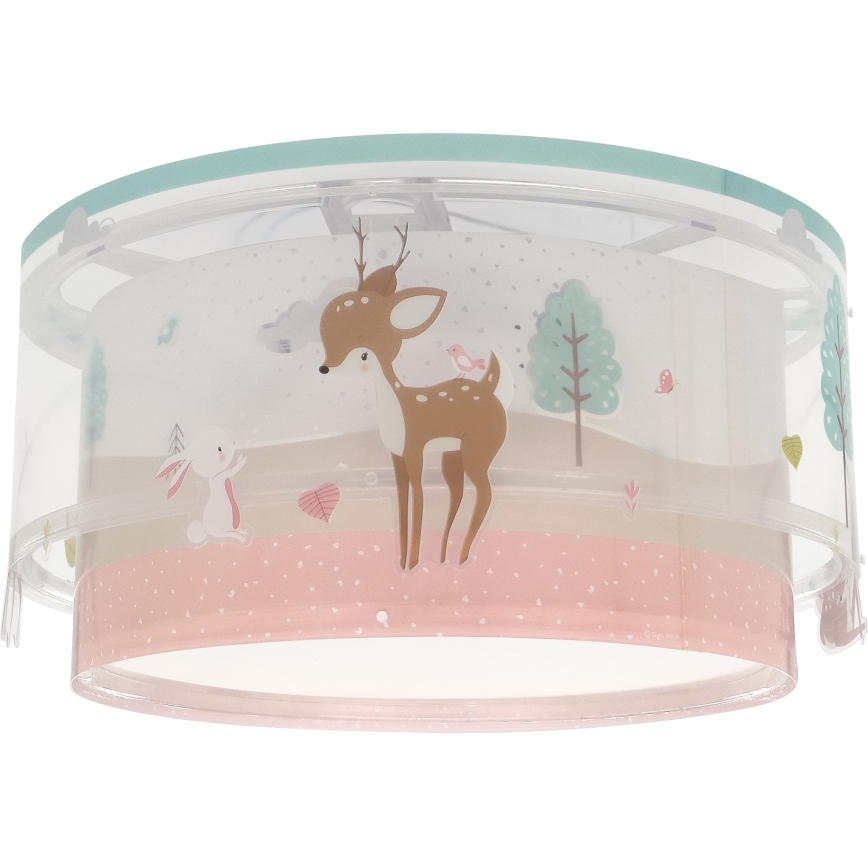 Dalber 61276 - Dečije plafonsko svetlo LOVING DEER 2xE27/15W/230V