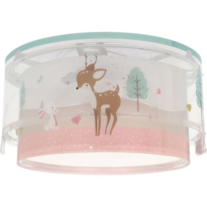 Dalber 61276 - Dečije plafonsko svetlo LOVING DEER 2xE27/15W/230V