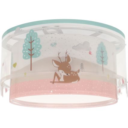 Dalber 61276 - Dečije plafonsko svetlo LOVING DEER 2xE27/15W/230V