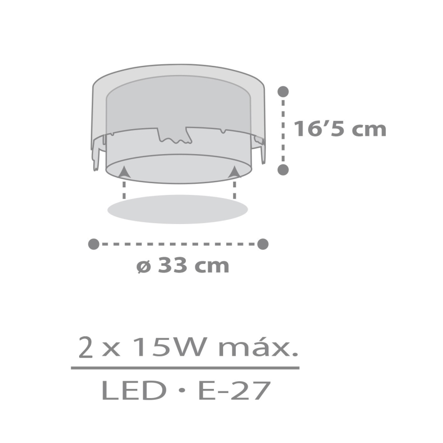 Dalber 61276 - Dečije plafonsko svetlo LOVING DEER 2xE27/15W/230V