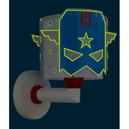 Dalber 61819 - Dečije zidno svetlo BLUE HERO 1xE27/15W/230V