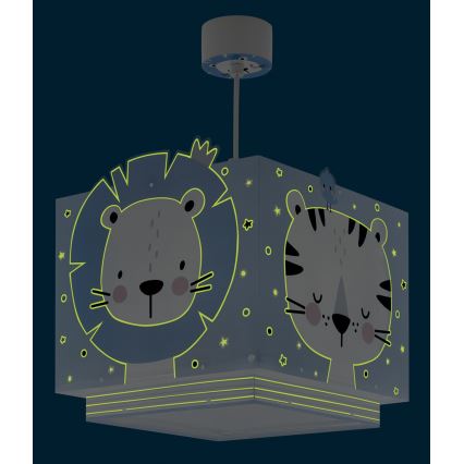 Dalber 63112T - Dečiji luster JUNGLE 1xE27/15W/230V plava