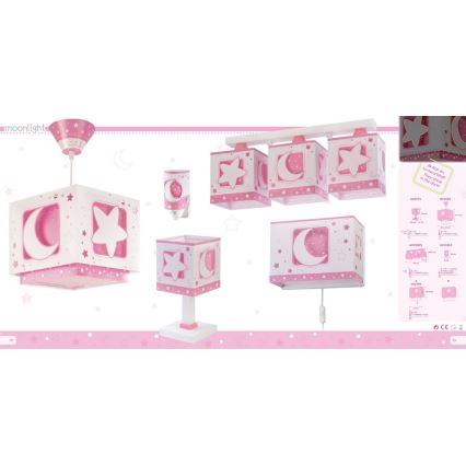 Dalber 63232S - Dečiji luster na sajli MOON LIGHT 1xE27/60W/230V
