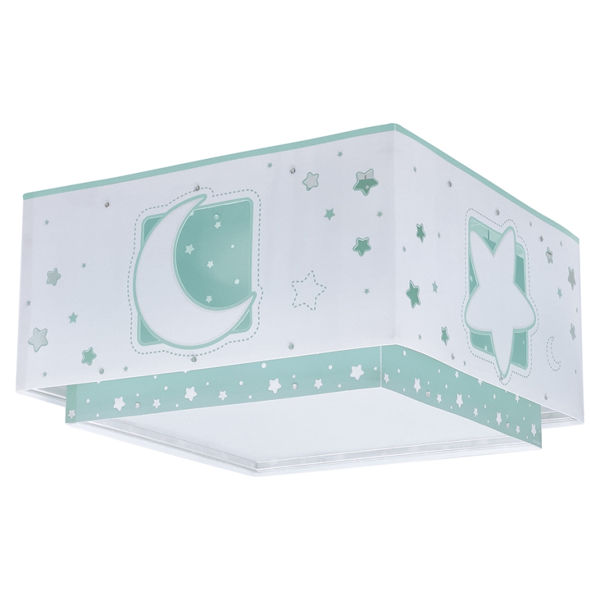 Dalber 63236H - Dečije plafonsko svetlo MOONLIGHT 2xE27/60W/230V zelena