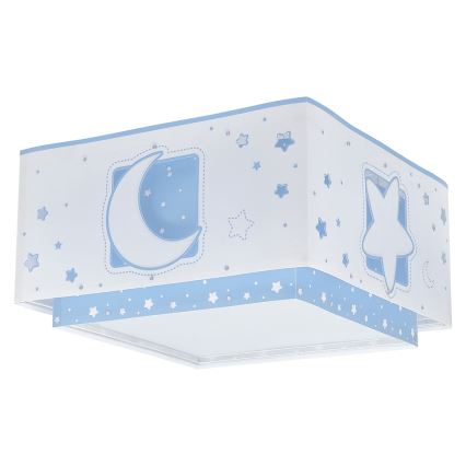 Dalber 63236T - Dečije plafonsko svetlo MOONLIGHT 2xE27/60W/230V plavo