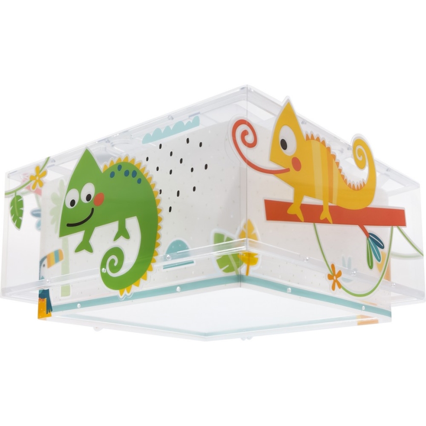 Dalber 63316 - Dečije stropno svetlo HAPPY JUNGLE 2xE27/15W/230V