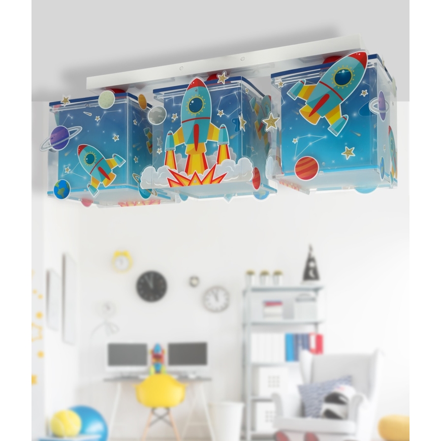 Dalber 63353 - Dečije plafonsko svetlo ROCKET 3xE27/15W/230V