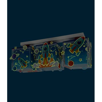Dalber 63353 - Dečije plafonsko svetlo ROCKET 3xE27/15W/230V