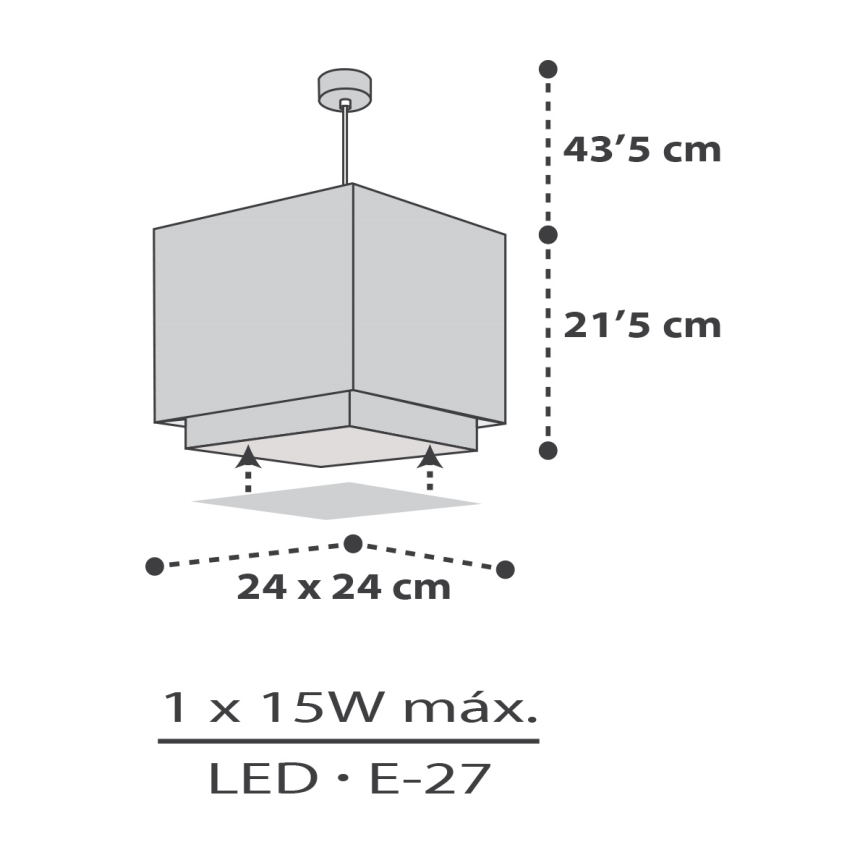 Dalber 63372 - Dečiji luster LITTLE PIXEL 1xE27/15W/230V