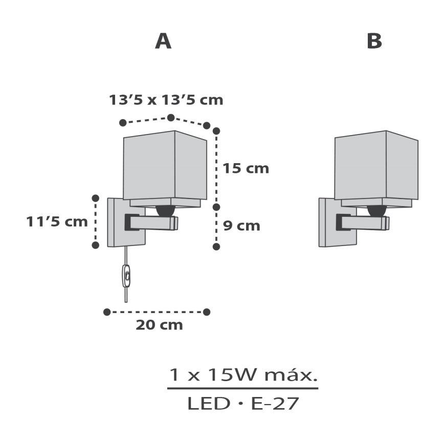 Dalber 63379 - Dečije zidno svetlo LITTLE PIXEL 1xE27/15W/230V
