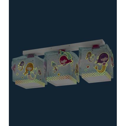 Dalber 63443 - Dečije plafonsko svetlo MERMAIDS 3xE27/60W/230V