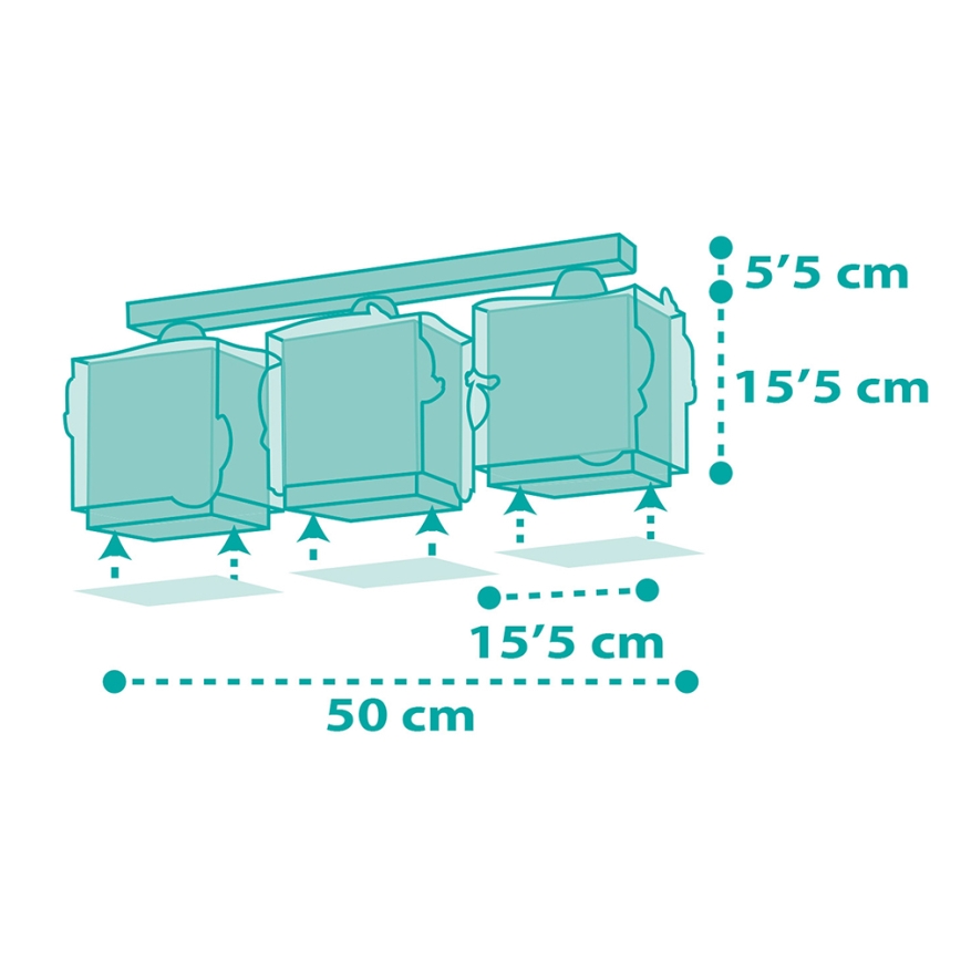 Dalber 63443 - Dečije plafonsko svetlo MERMAIDS 3xE27/60W/230V