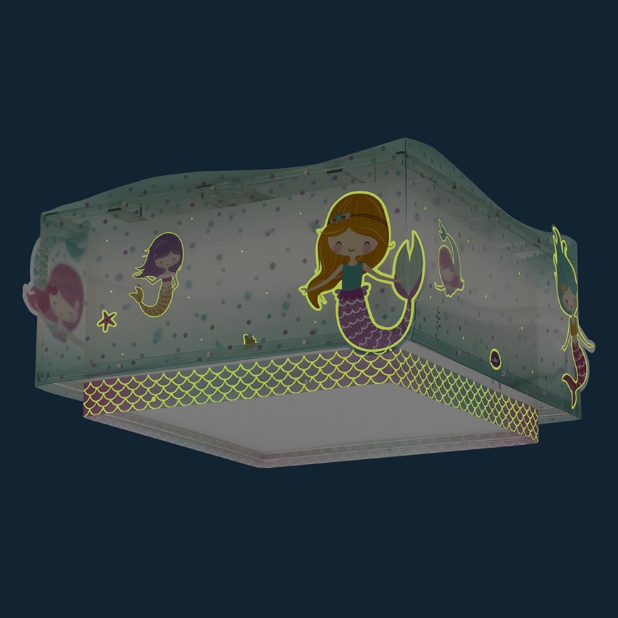 Dalber 63446 - Dečije plafonsko svetlo MERMAIDS 2xE27/60W/230V
