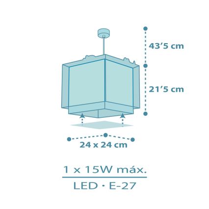 Dalber 63452 - Dečiji luster BABY DINOS 1xE27/15W/230V šaren
