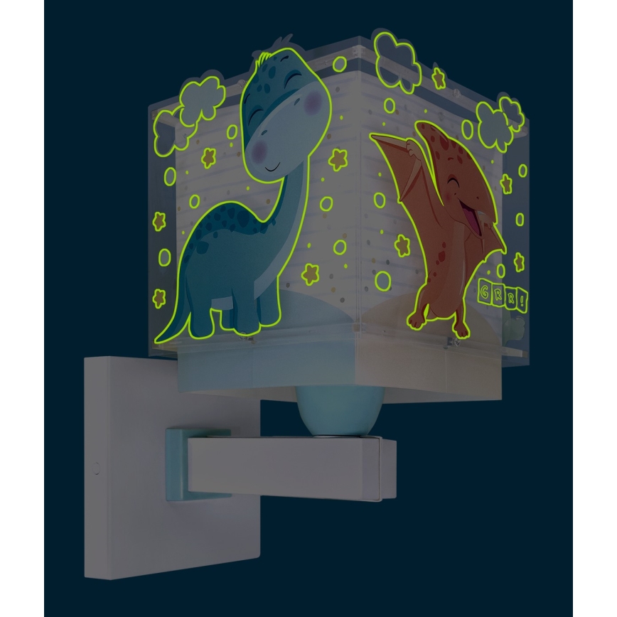 Dalber 63459 - Dečija zidna lampa BABY DINOS 1xE27/15W/230V šarena