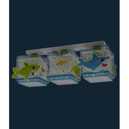 Dalber 63473 - Dečije plafonsko svetlo BABY SHARK 3xE27/60W/230V