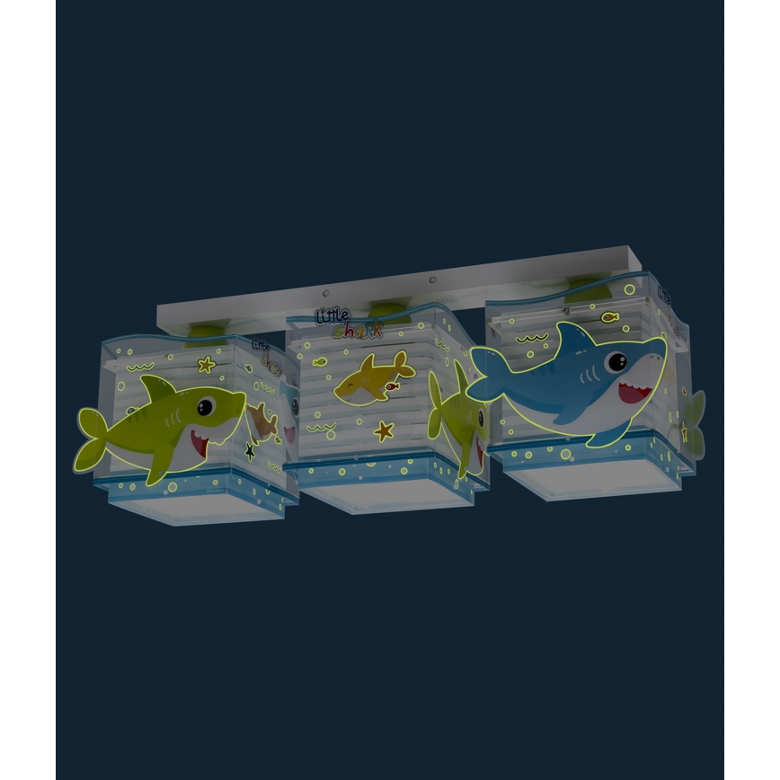 Dalber 63473 - Dečije plafonsko svetlo BABY SHARK 3xE27/60W/230V