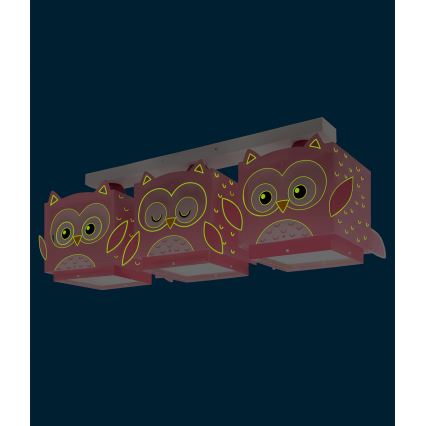 Dalber 64483 - Dečije plafonsko svetlo LITTLE FRIENDS 3xE27/15W/230V