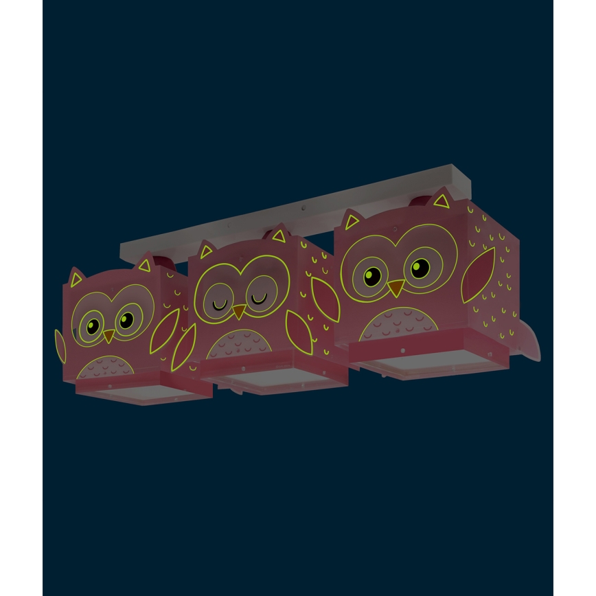 Dalber 64483 - Dečije plafonsko svetlo LITTLE FRIENDS 3xE27/15W/230V