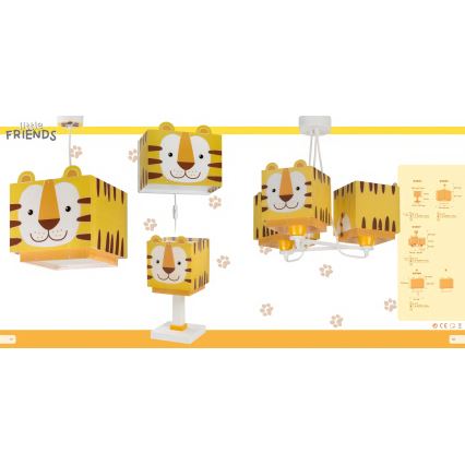 Dalber 64567 - Dečiji luster LITTLE TIGER 3xE27/60W/230V