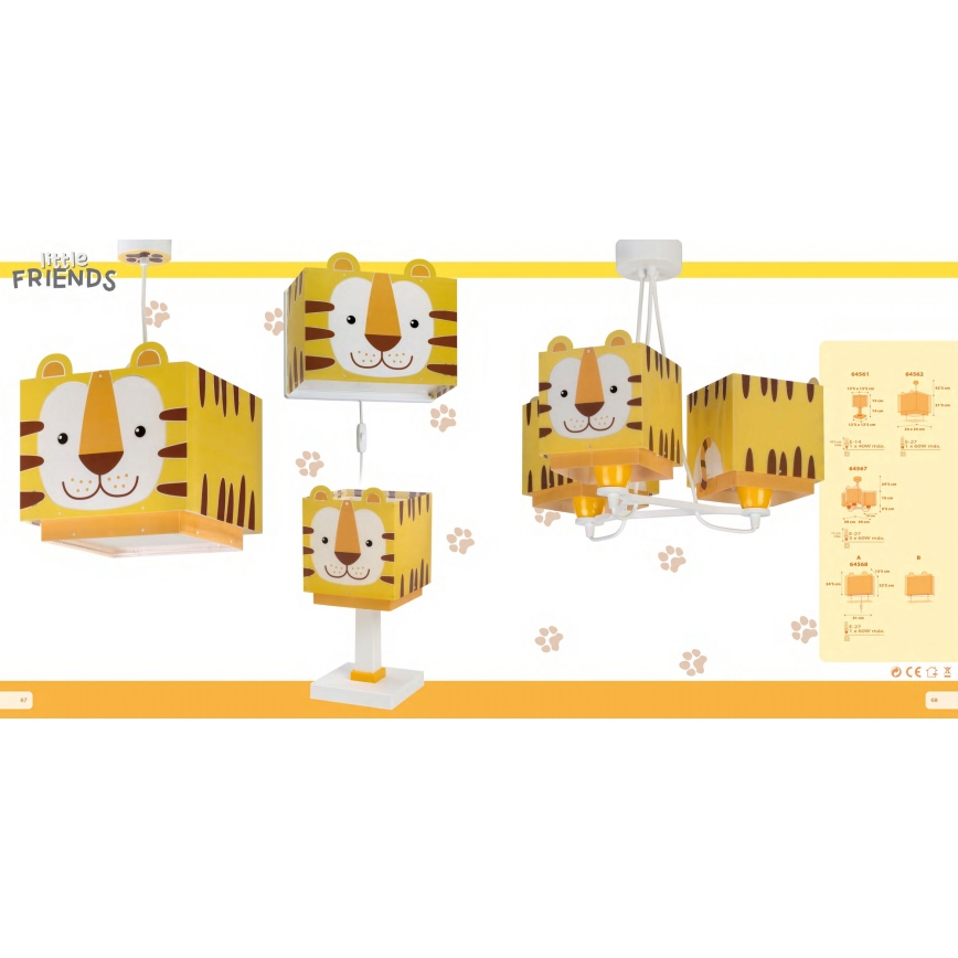 Dalber 64568 - Dečije zidno svetlo LITTLE TIGER 1xE27/60W/230V