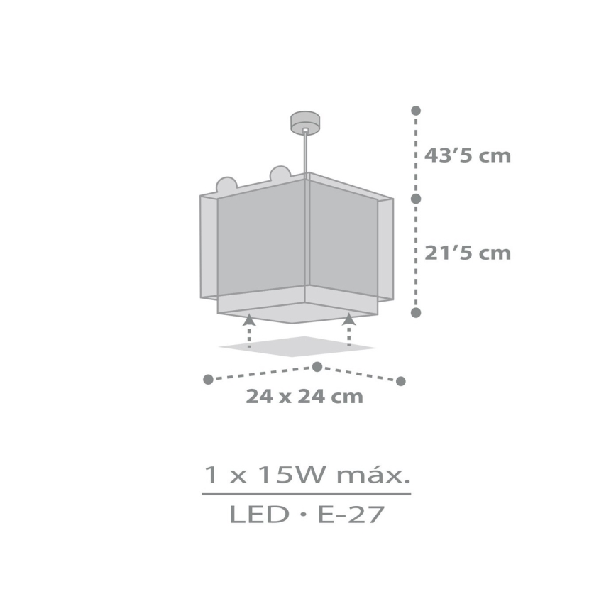 Dalber 64572 - Dečiji luster LITTLE TEDDY 1xE27/15W/230V