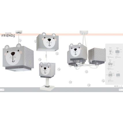 Dalber 64572 - Dečiji luster LITTLE TEDDY 1xE27/15W/230V