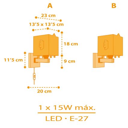 Dalber 64649 - Dečije zidno svetlo LITTLE CHICKEN 1xE27/15W/230V