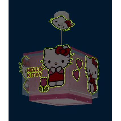 Dalber 73262 - Dečiji luster HELLO KITTY 1xE27/15W/230V ružičasta