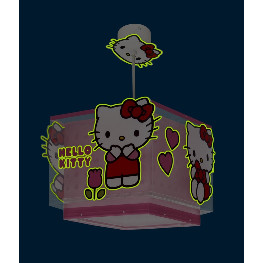 Dalber 73262 - Dečiji luster HELLO KITTY 1xE27/15W/230V ružičasta